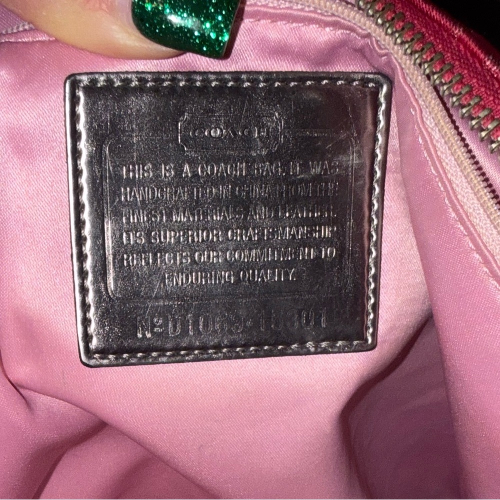 Coach Poppy Storypatch Glam Tote Hot Pink Jacquard Metallic Trim 2010 - Picture 3 of 16